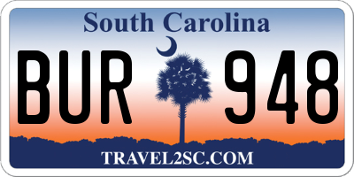 SC license plate BUR948