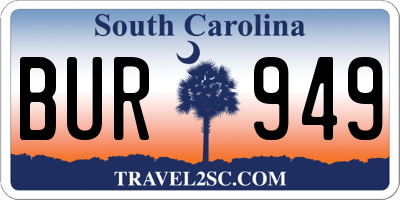 SC license plate BUR949