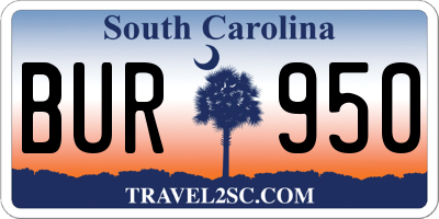 SC license plate BUR950