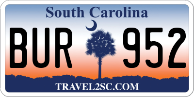 SC license plate BUR952