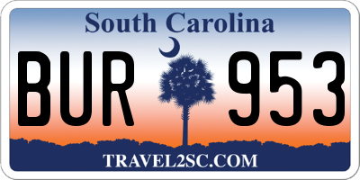 SC license plate BUR953