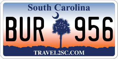 SC license plate BUR956