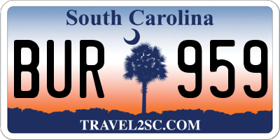 SC license plate BUR959