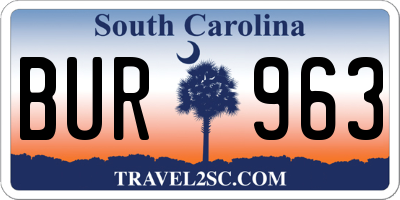 SC license plate BUR963