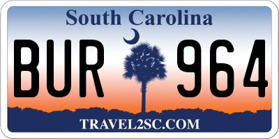 SC license plate BUR964