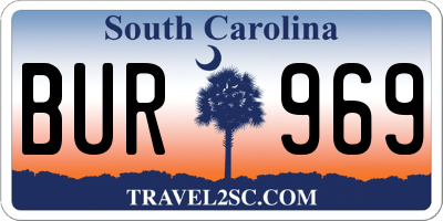 SC license plate BUR969