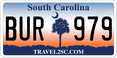 SC license plate BUR979