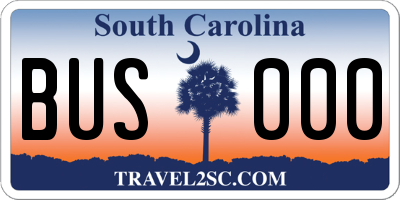 SC license plate BUS000