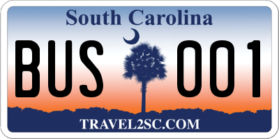 SC license plate BUS001