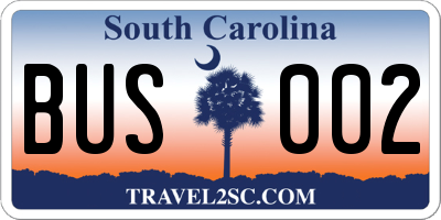 SC license plate BUS002