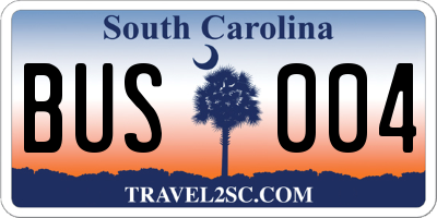 SC license plate BUS004