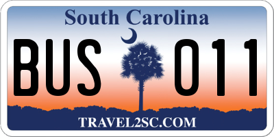 SC license plate BUS011