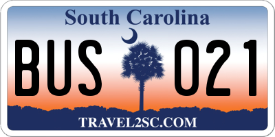 SC license plate BUS021