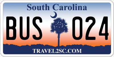 SC license plate BUS024