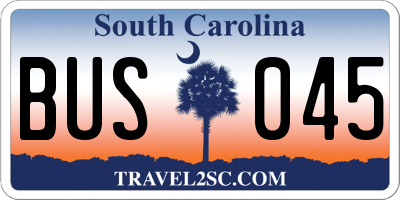 SC license plate BUS045