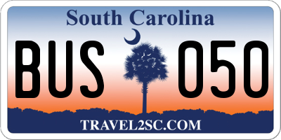 SC license plate BUS050