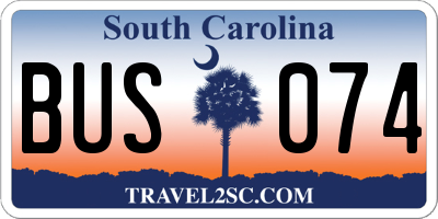 SC license plate BUS074