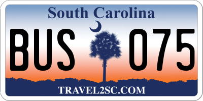 SC license plate BUS075