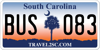 SC license plate BUS083
