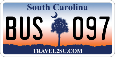 SC license plate BUS097