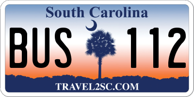 SC license plate BUS112