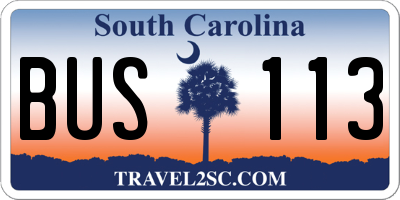 SC license plate BUS113