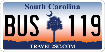 SC license plate BUS119