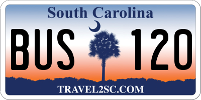 SC license plate BUS120