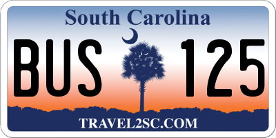 SC license plate BUS125