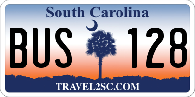 SC license plate BUS128