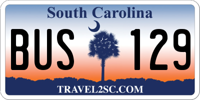 SC license plate BUS129