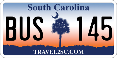 SC license plate BUS145