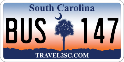 SC license plate BUS147