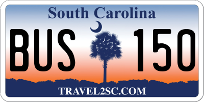SC license plate BUS150