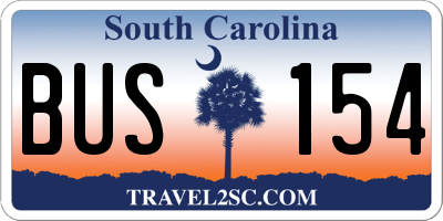SC license plate BUS154
