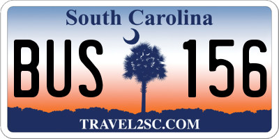 SC license plate BUS156