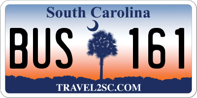 SC license plate BUS161