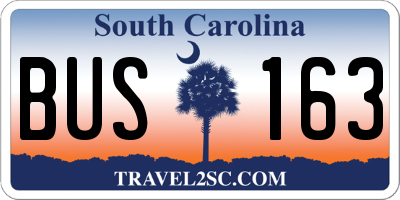 SC license plate BUS163
