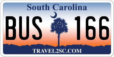 SC license plate BUS166