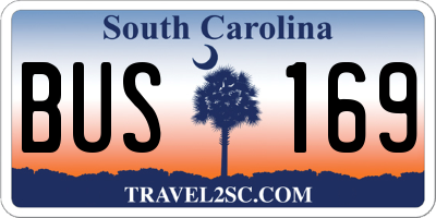 SC license plate BUS169