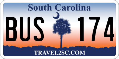 SC license plate BUS174