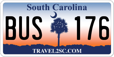 SC license plate BUS176