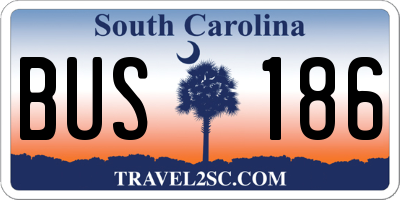 SC license plate BUS186