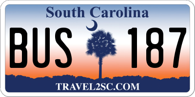 SC license plate BUS187