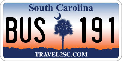 SC license plate BUS191