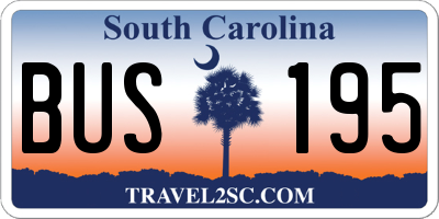 SC license plate BUS195