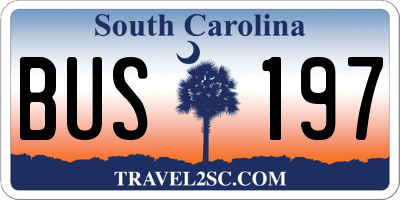 SC license plate BUS197