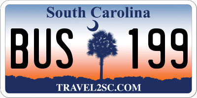 SC license plate BUS199