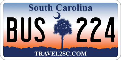 SC license plate BUS224