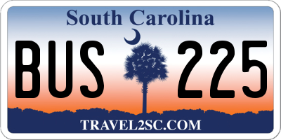 SC license plate BUS225
